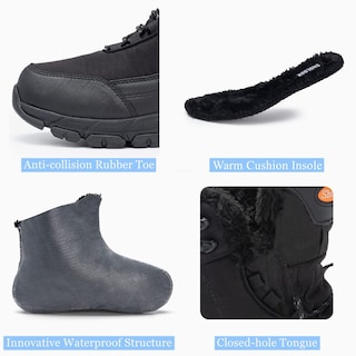 Foto 3 | Botas De Nieve Shulook Impermeables Con Forro De Piel Cálida Para Hombre De Invierno - Venta Internacional.