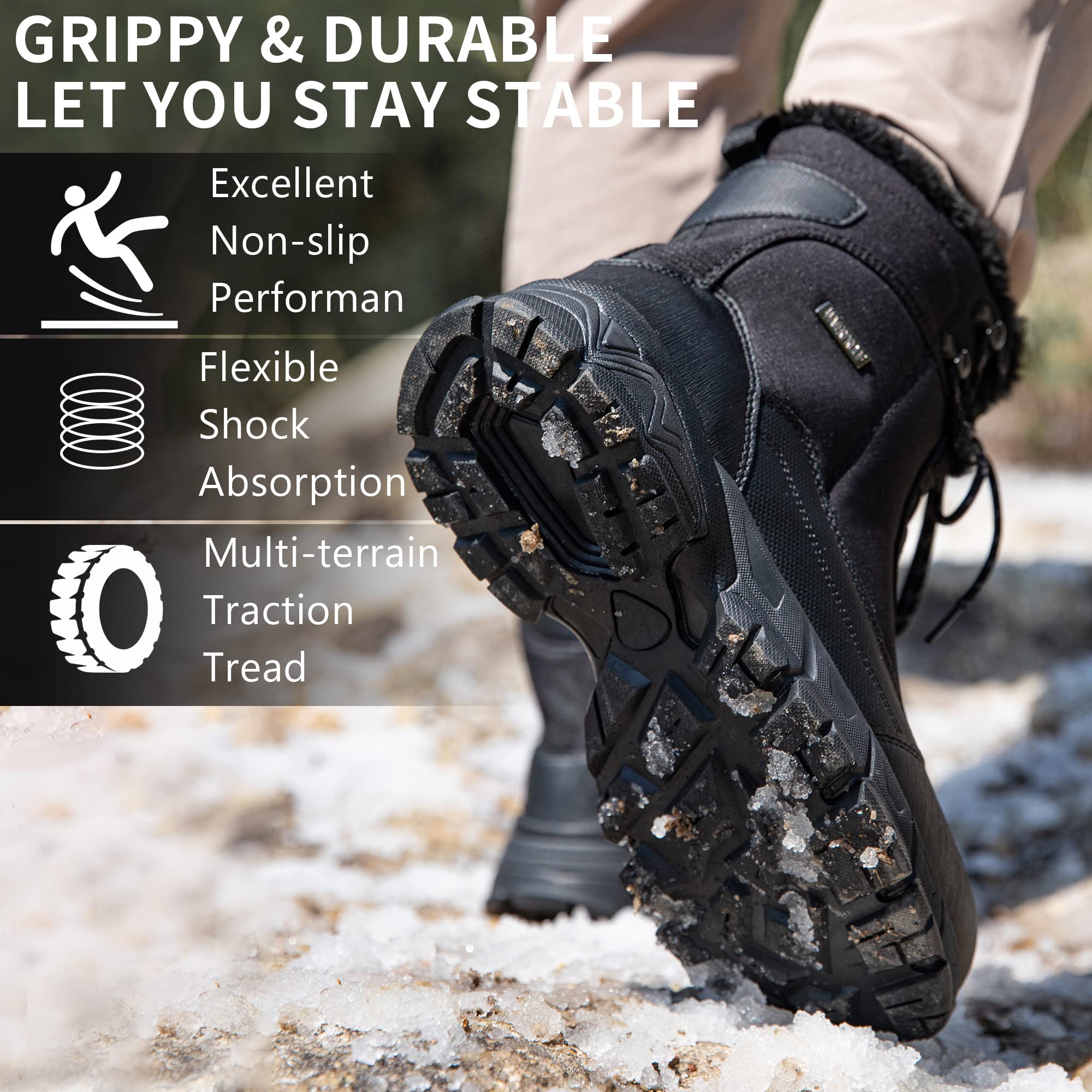 Foto 5 pulgar | Botas De Nieve Shulook Impermeables Con Forro De Piel Cálida Para Hombre De Invierno - Venta Internacional.