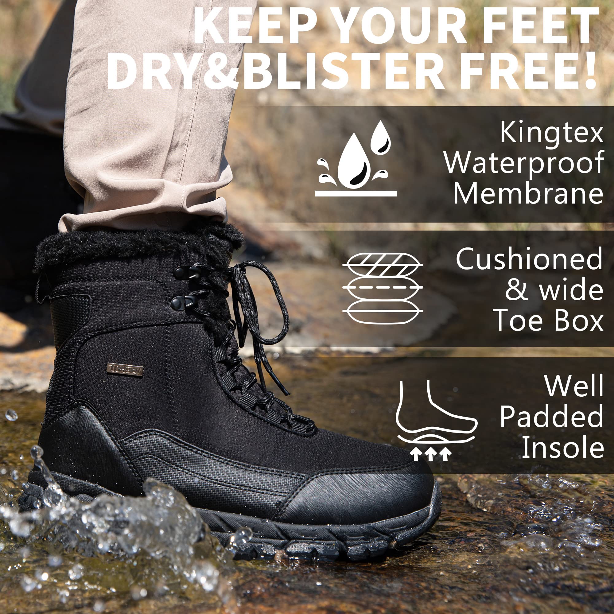 Foto 7 pulgar | Botas De Nieve Shulook Impermeables Con Forro De Piel Cálida Para Hombre De Invierno - Venta Internacional.