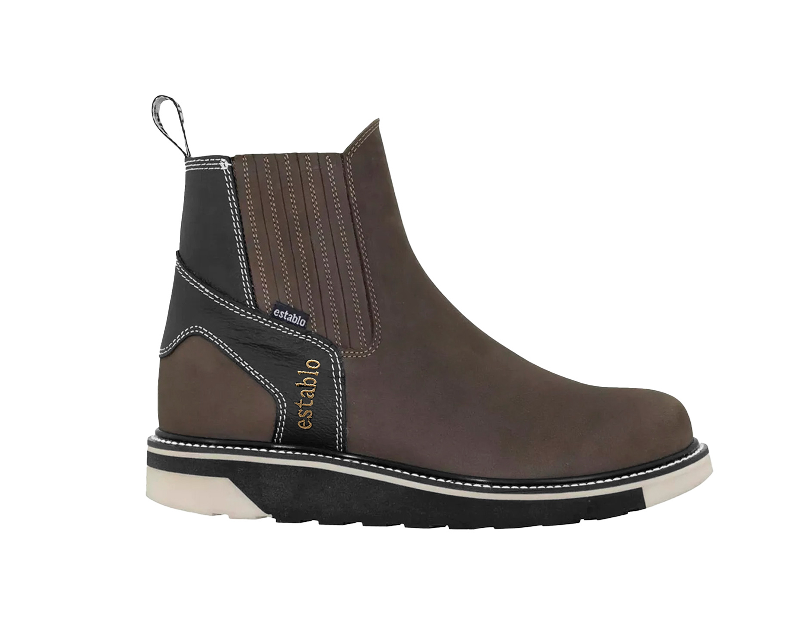 Foto 1 | Botas De Trabajo Industrial Para Hombre Establo 532 Tan Negro
