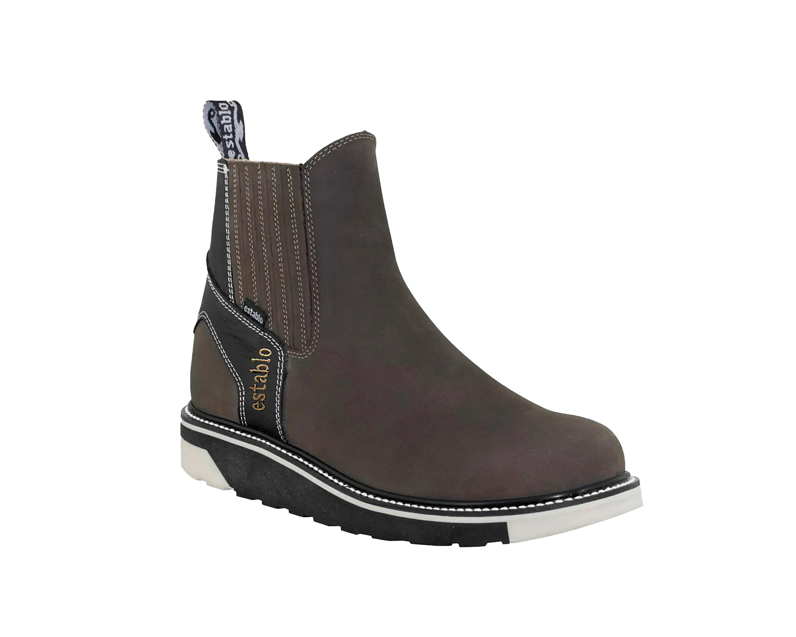 Foto 2 | Botas De Trabajo Industrial Para Hombre Establo 532 Tan Negro