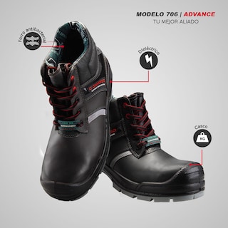 Foto 2 | Botas De Trabajo Comando Modelo 706 Ergonomicas Industriales De Piel Con Casco De Seguridad