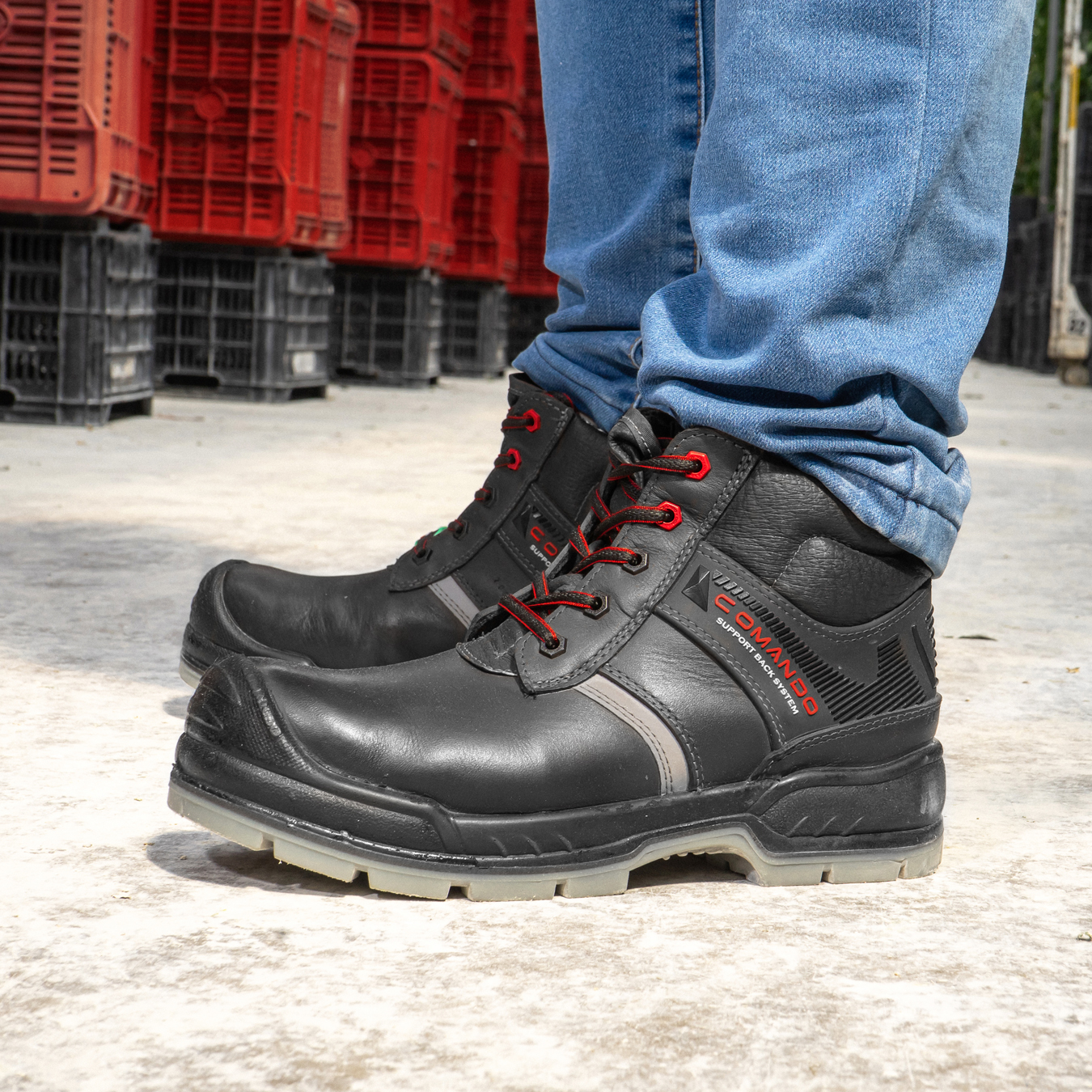 Foto 6 pulgar | Botas De Trabajo Comando Modelo 706 Ergonomicas Industriales De Piel Con Casco De Seguridad