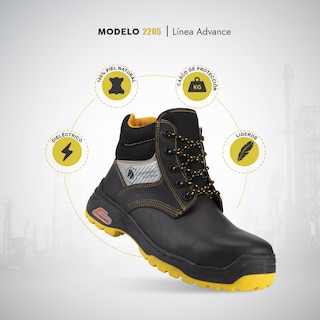 Foto 2 | Botas De Trabajo Comando Modelo 2205 Ergonomicas Industriales De Piel Con Casco De Seguridad