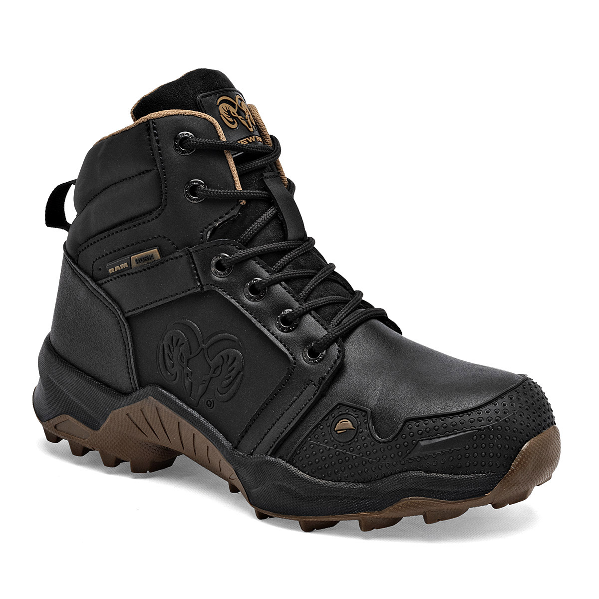 Foto 1 | Ram Zapato Industrial Para Hombre Negro  Casco De Acero