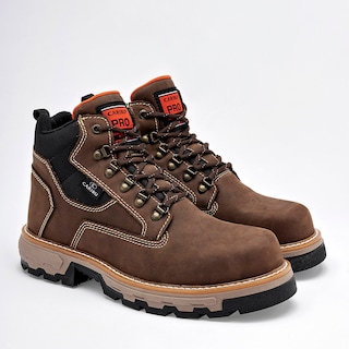 Foto 2 | Caribu Zapato Industrial Para Hombre Café Negro Casco De Acero