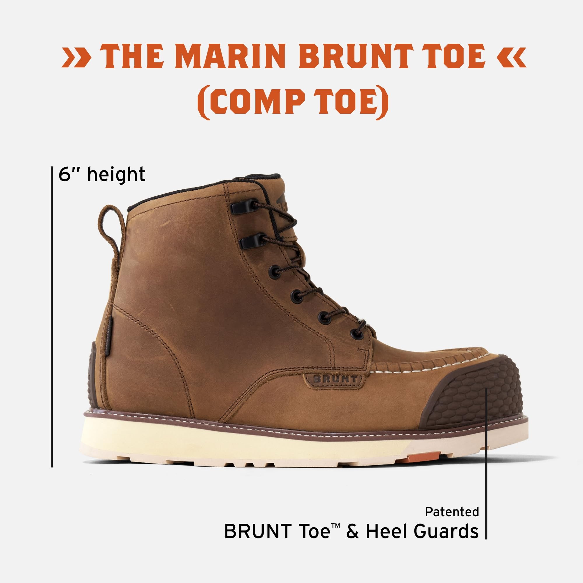 Foto 3 pulgar | Bota De Trabajo Brunt Marin Brunt Con Punta Ajustada  Talla 14  Marrón  Hombre - Venta Internacional.