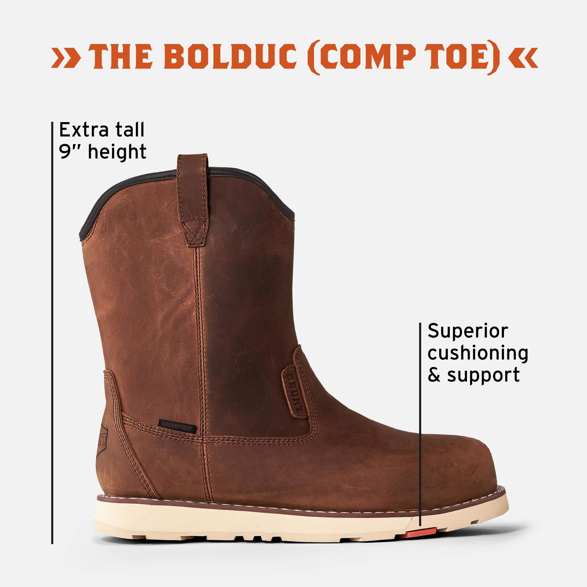 Foto 3 pulgar | Botas De Trabajo Brunt Bolduc  Impermeables  Con Punta Redondeada  Marrón  Para Hombre  11.5 Us - Venta Internacional.