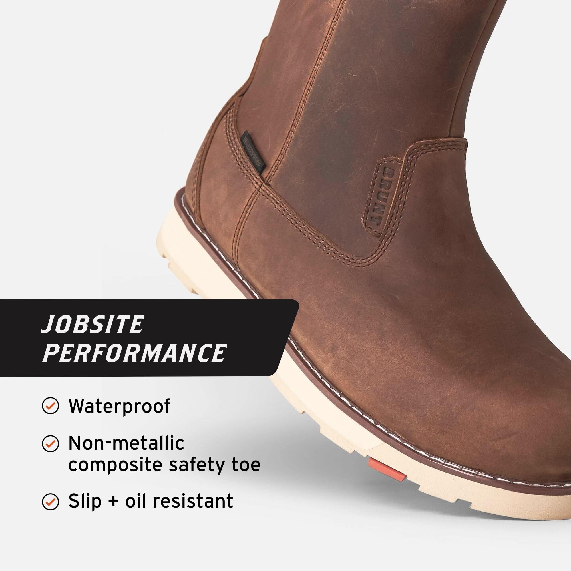 Foto 4 pulgar | Botas De Trabajo Brunt Bolduc  Impermeables  Con Punta Redondeada  Marrón  Para Hombre  11.5 Us - Venta Internacional.