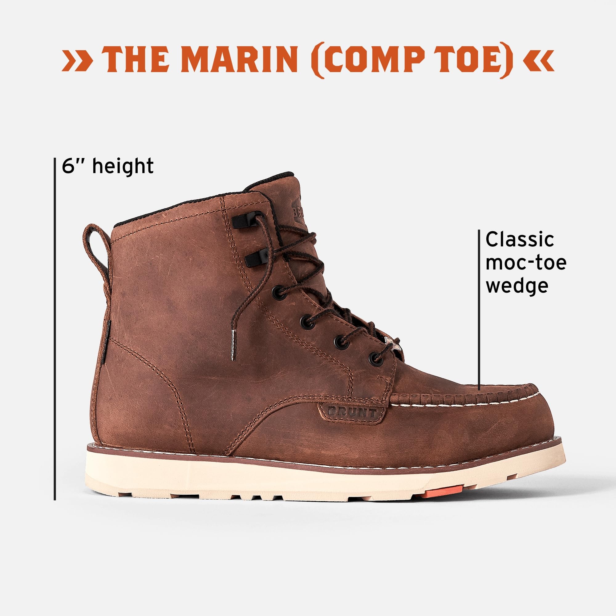 Foto 3 pulgar | Botas De Trabajo Brunt Marin Comp Toe Impermeables Para Hombre  Color Marrón  Talla 16 - Venta Internacional.