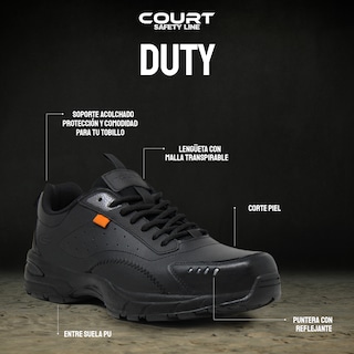 Foto 7 | Court Duty Calzado De Servicio Elaborados De Piel Con Diseño Elegante