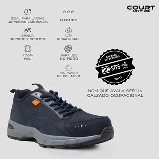 Foto 7 | Court Duty Calzado De Servicio Elaborados De Piel Con Diseño Elegante