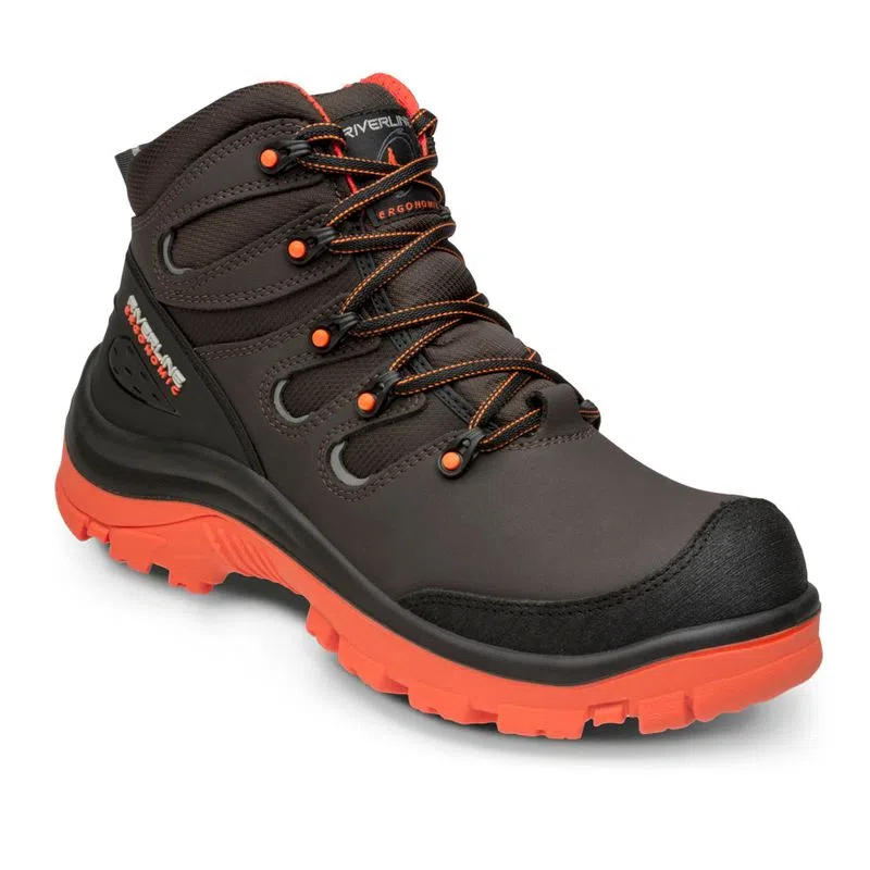 Bota De Seguridad Egy Café Con Naranja Riverline