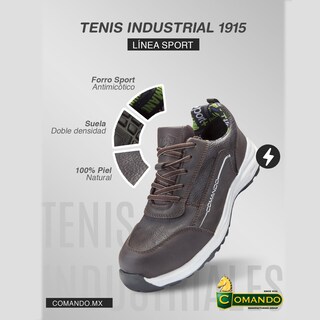 Foto 2 | Tenis De Seguridad Comando Modelo 1915 Ergonomicos De Piel Con Casco De Seguridad