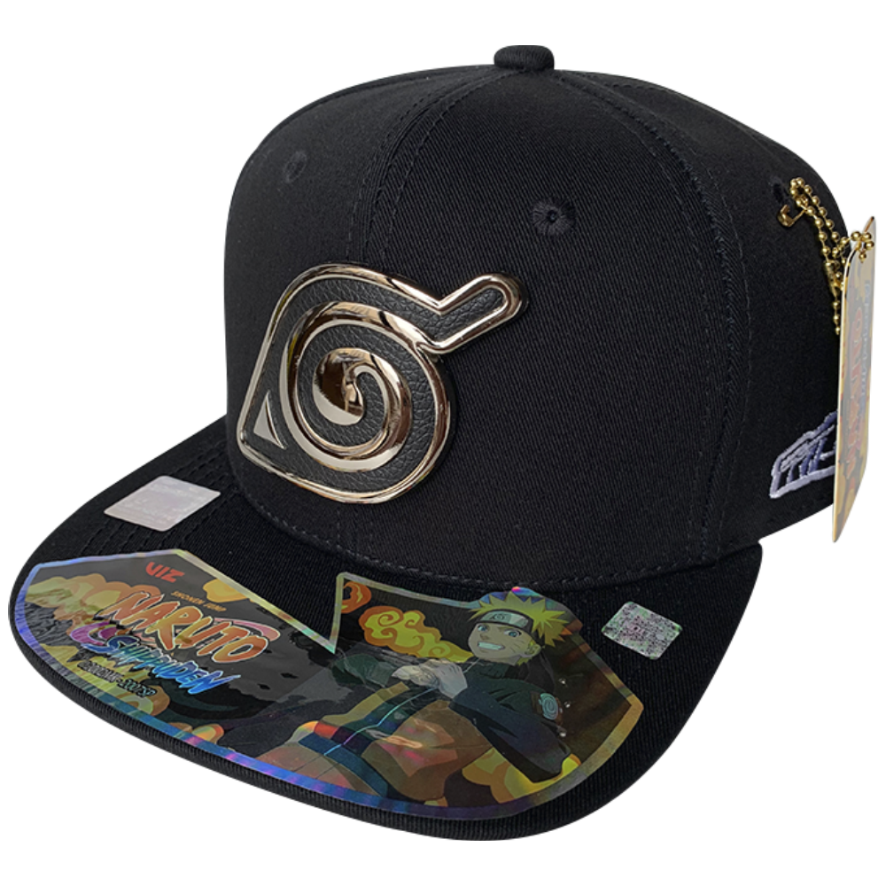 Foto 2 pulgar | Gorra Naruto Kakashi Hatake Hidden Leaf Village - Placa Cromada con Piel, Negro, 57cm