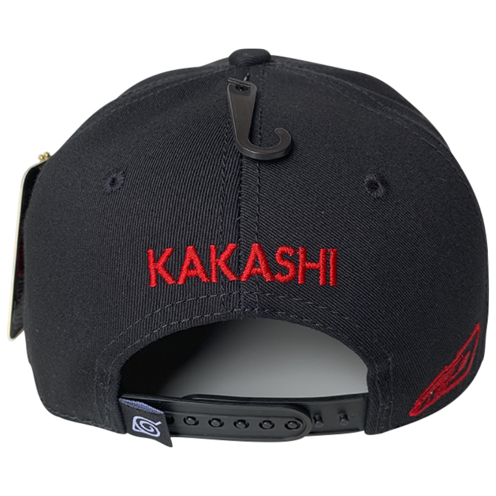 Foto 3 pulgar | Gorra Naruto Kakashi Hatake Hidden Leaf Village - Placa Cromada con Piel, Negro, 57cm