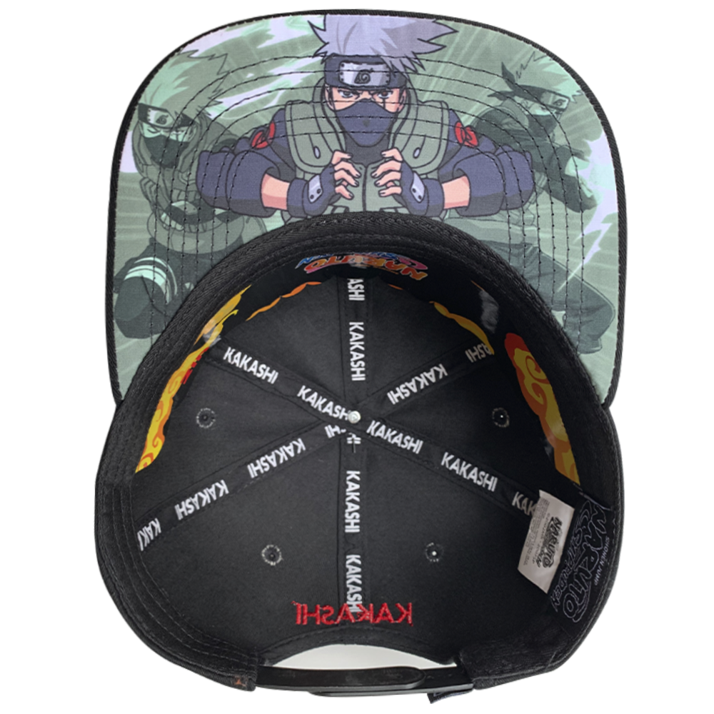 Foto 4 pulgar | Gorra Naruto Kakashi Hatake Hidden Leaf Village - Placa Cromada con Piel, Negro, 57cm