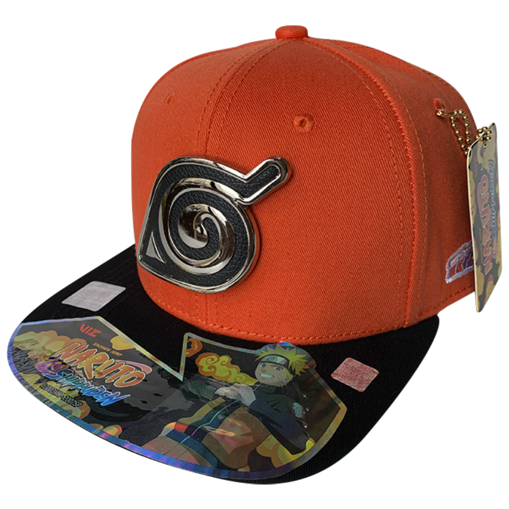 Foto 2 pulgar | Gorra Naruto Kakashi Hatake Hidden Village Leaf Con Placa Cromada Con Piel color Naranja 57 CM