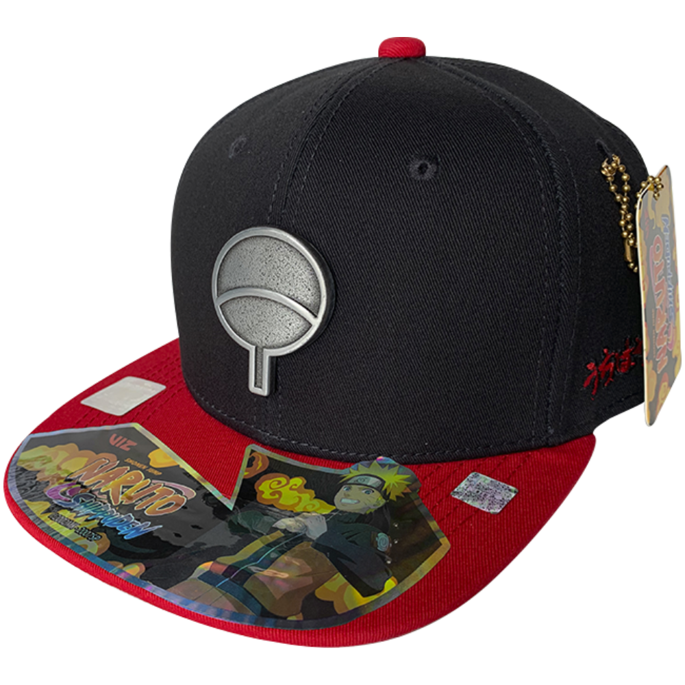 Foto 2 pulgar | Gorra Naruto Sasuke Placa Metal Clan Uchiha, Negro/ Rojo, 57cm