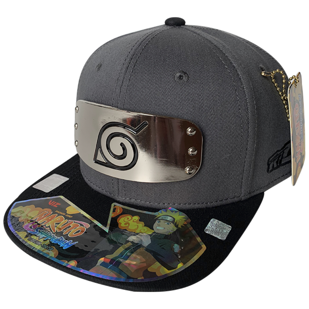 Foto 2 pulgar | Gorra Naruto Bandana Cromada Hidden Village Leaf color Gris 57 CM