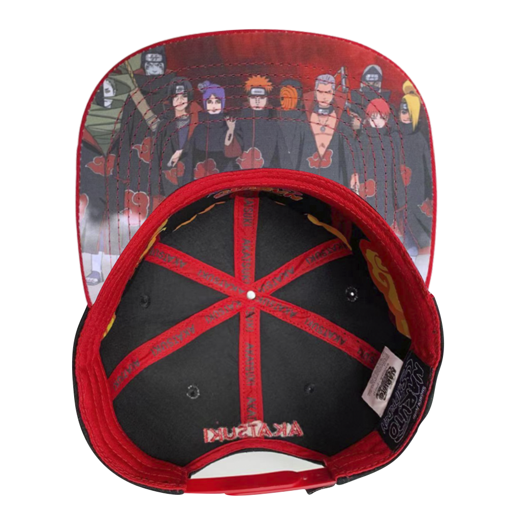 Foto 4 pulgar | Gorra Naruto Akatsuki Placa Cloud con piel, Rojo/ Negro, 57cm