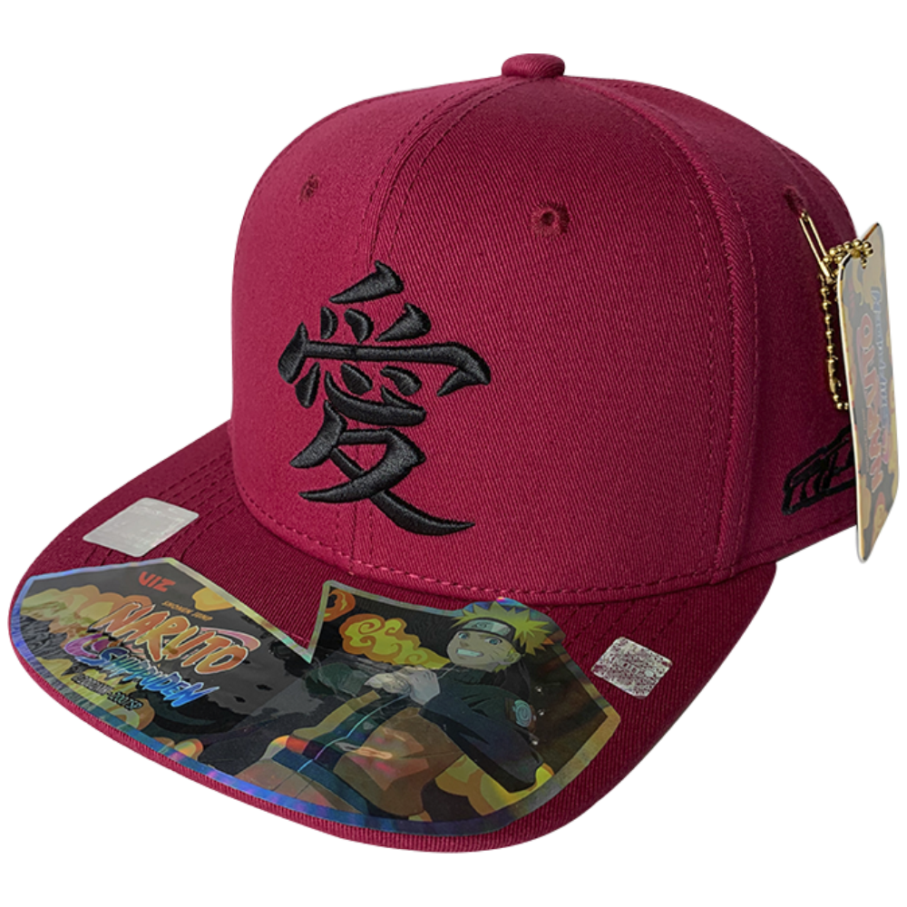 Foto 2 pulgar | Gorra Naruto Kanji Gaara Bordado, Rojo/ Negro, 57cm