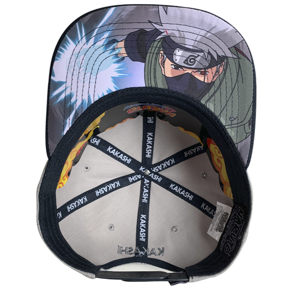 Foto 4 pulgar | Gorra Naruto Kakashi Hatake Bandana Cromada Hidden Village Leaf, Negro, 57cm