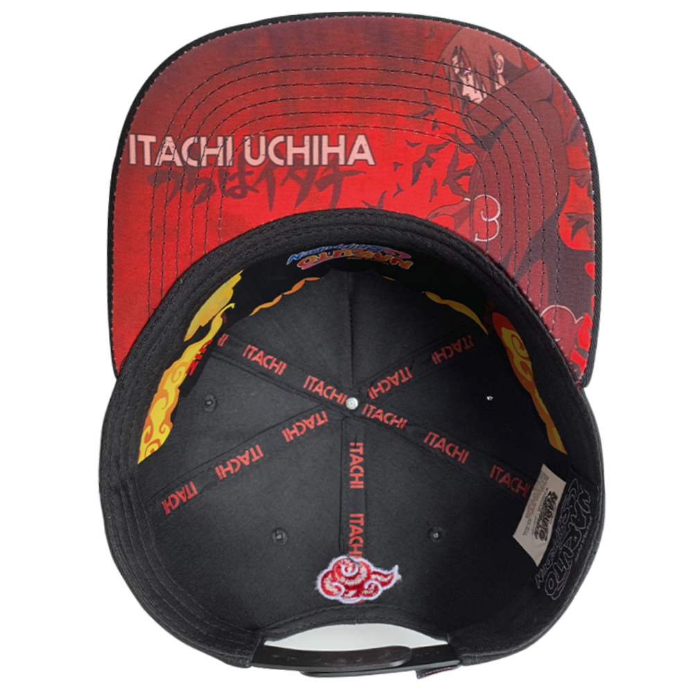 Foto 3 pulgar | Gorra Naruto Itachi Uchiha Bandana Cromada Hidden Village Leaf, Negro/ Rojo, 57cm