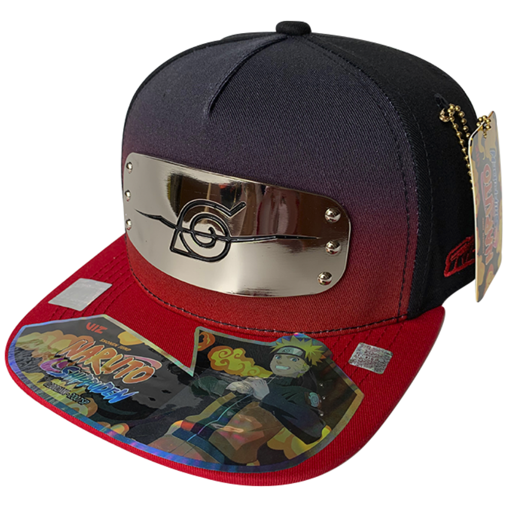 Foto 1 | Gorra Naruto Itachi Uchiha Bandana Cromada Hidden Village Leaf, Negro/ Rojo, 57cm