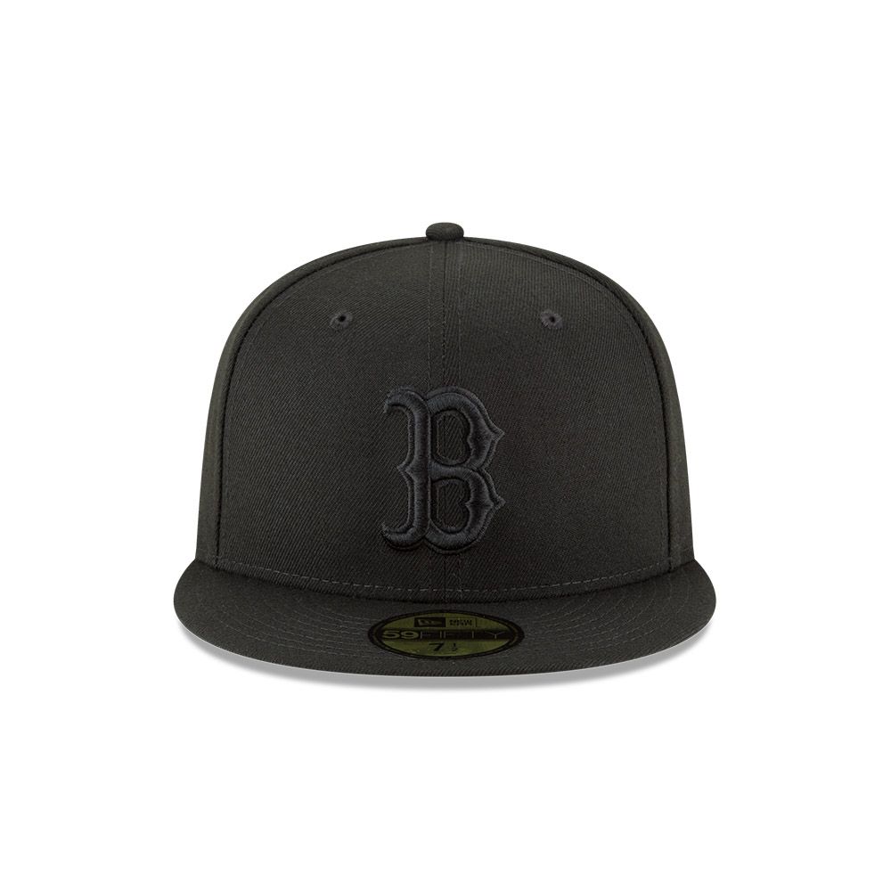 Foto 3 pulgar | Gorra New Era Boston Red Sox Black On Black Mlb 59fifty para Hombre