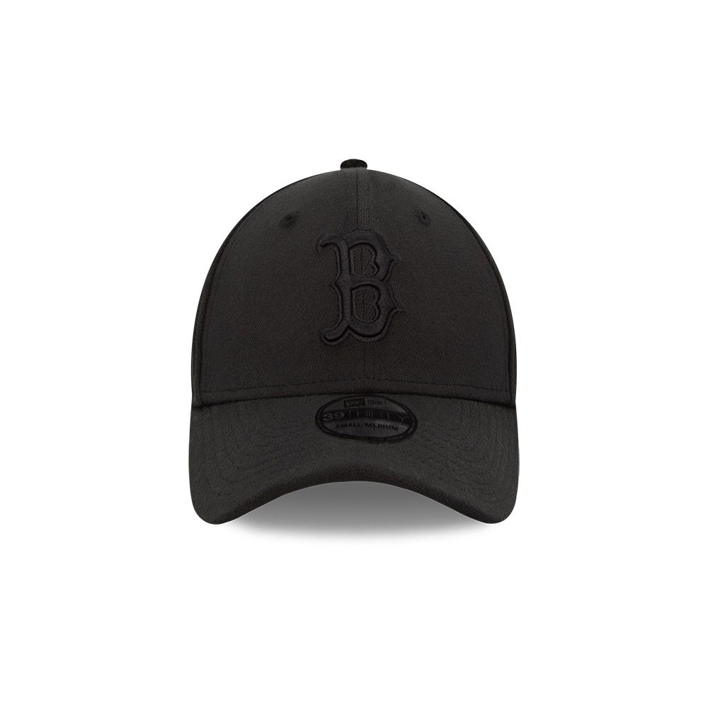 Foto 3 pulgar | Gorra New Era Boston Red Sox Black On Black Mlb 39thirty para Hombre