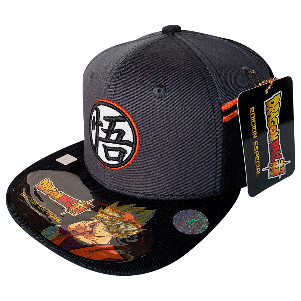 Foto 2 pulgar | Gorra para Caballero Dragon Ball Super Kanji Bordado Goku color Gris 57 Cm