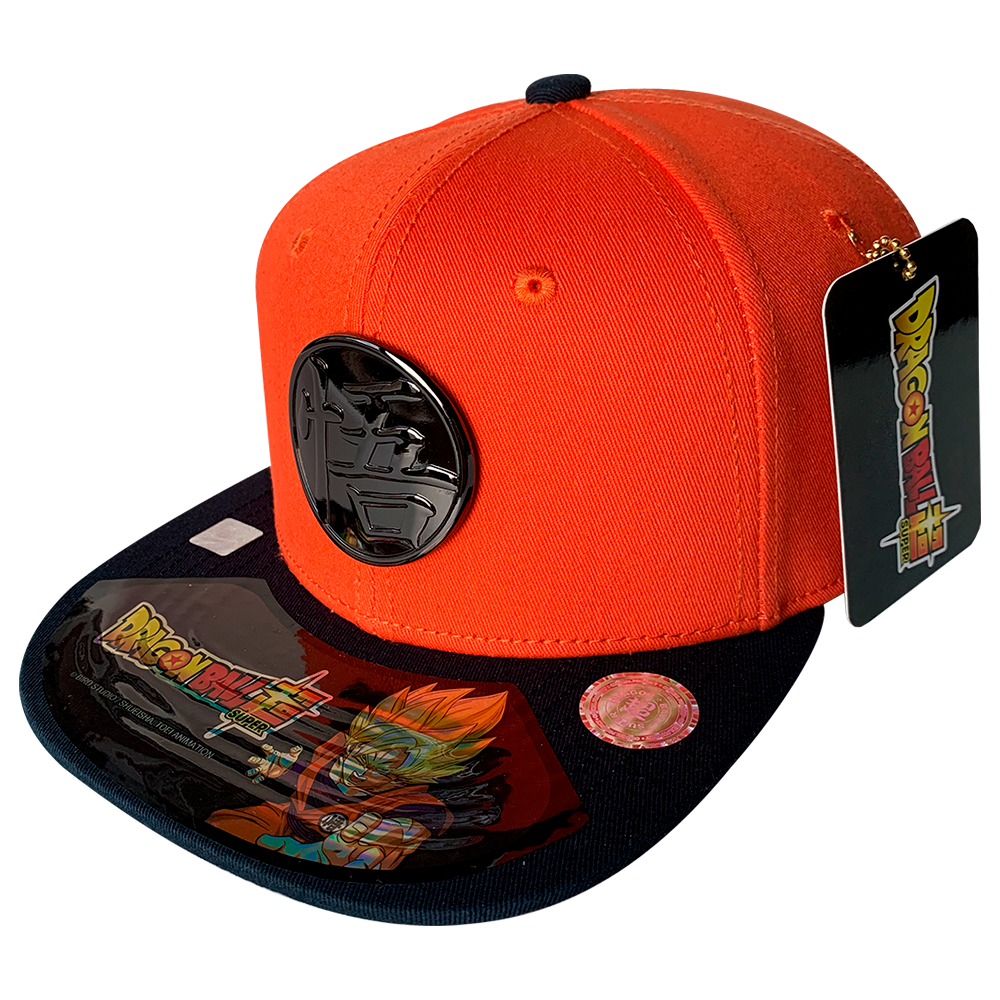 Foto 2 pulgar | Gorra Dragon Ball Super Placa Cromada Kanji Goku color Naranja con Negro 57cm