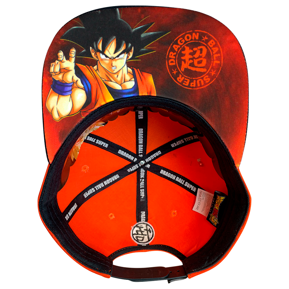 Foto 4 pulgar | Gorra Dragon Ball Super Placa Cromada Kanji Goku color Naranja con Negro 57cm