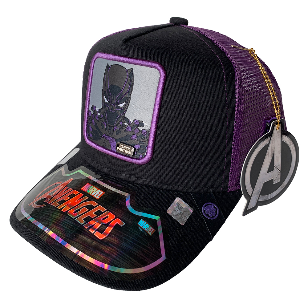 Foto 2 pulgar | Gorra Trucker Marvel Black Panther color Morado y Negro 57 CM