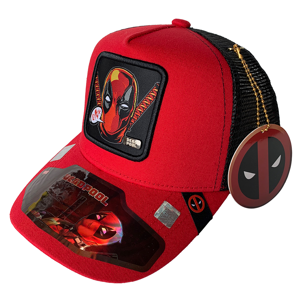 Foto 2 pulgar | Gorra Trucker Marvel Deadpool color Negro y Rojo 57 cm