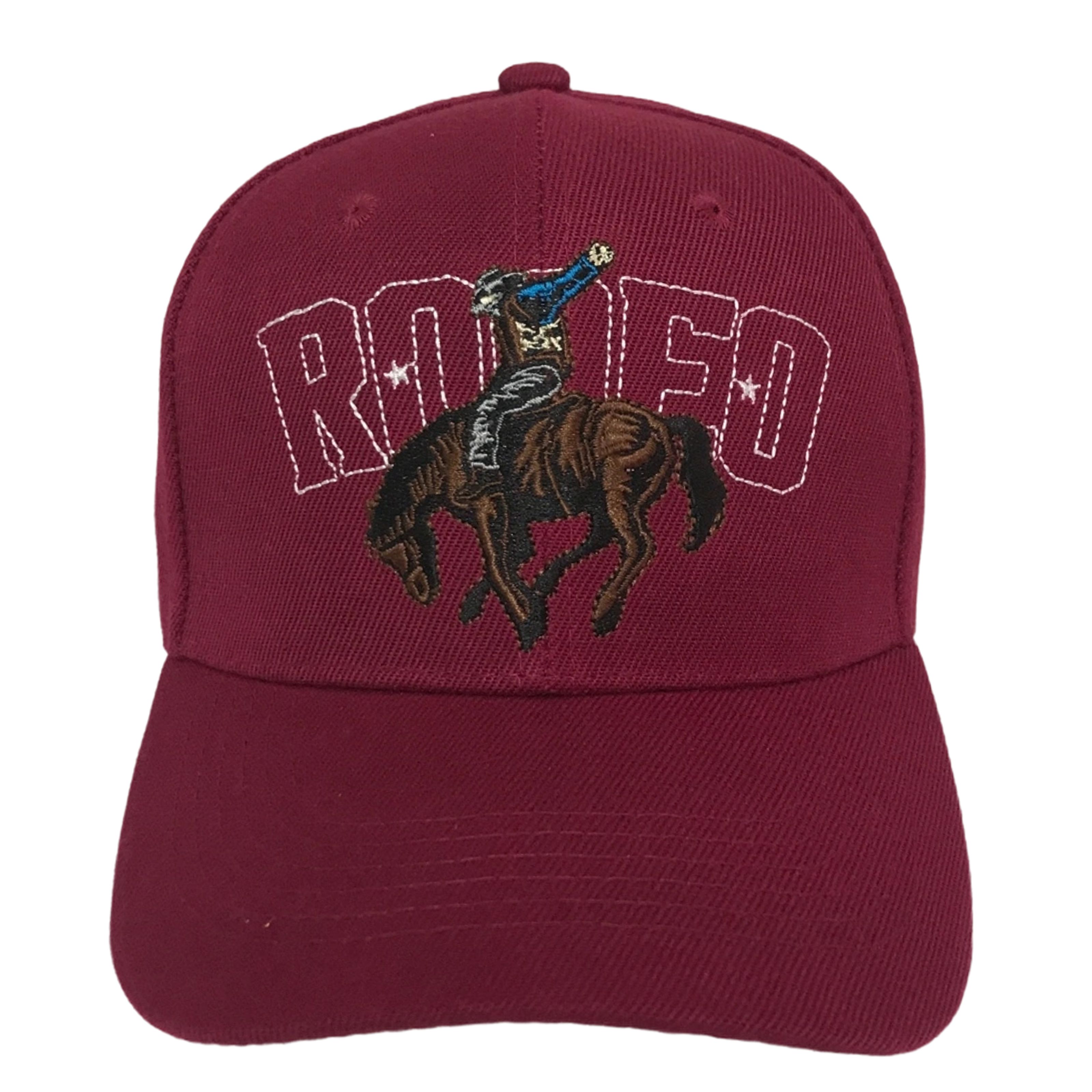 Gorra Vaquera Bordada color Vino Rodeo