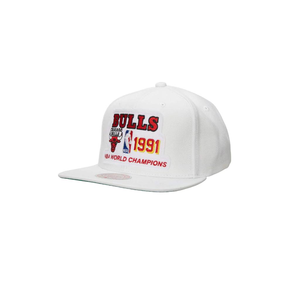 Foto 2 pulgar | Gorra Mitchell & Ness Chicago Bulls 91 Champs Hwc Nba Basquetbol Color Blanco