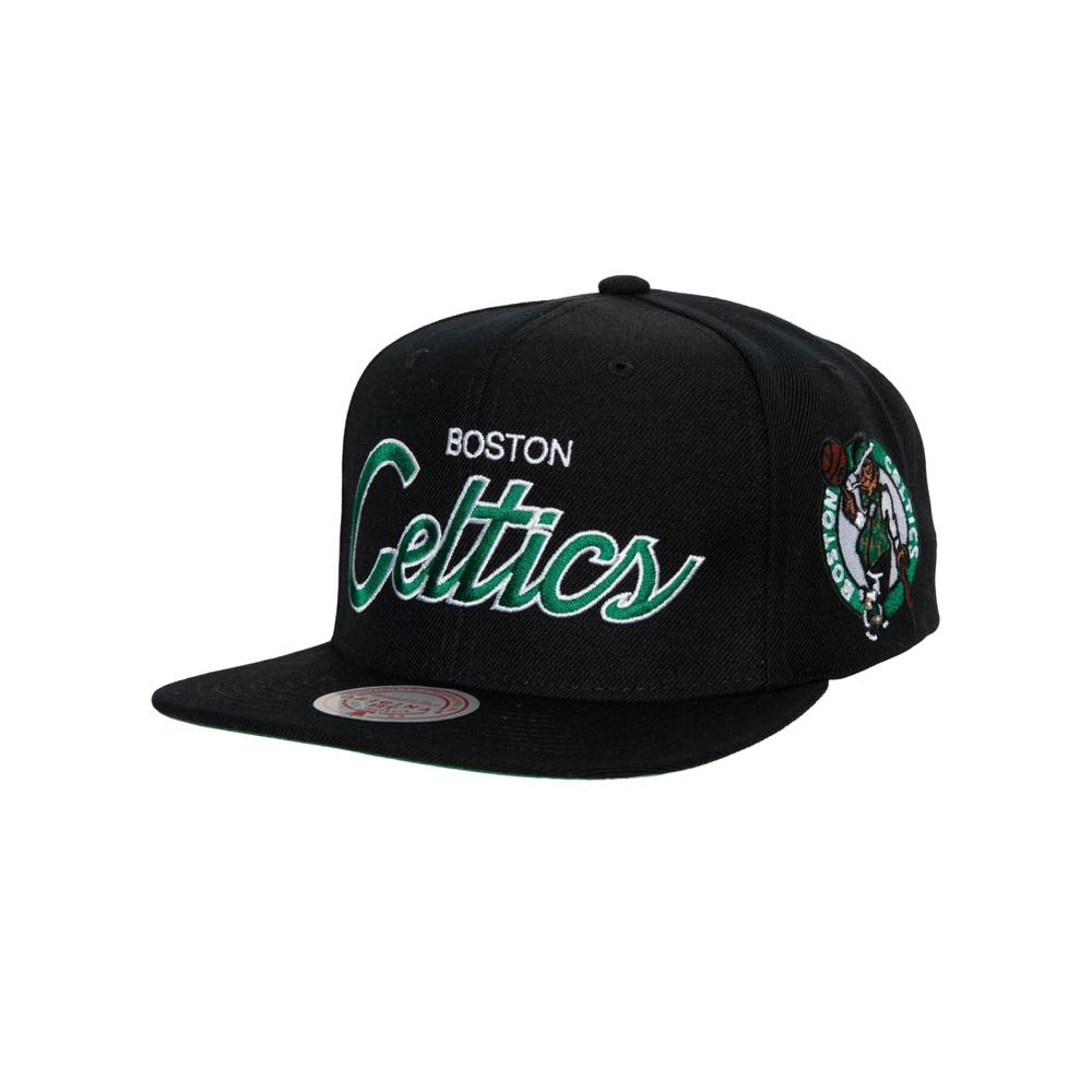 Foto 2 pulgar | Gorra Mitchell & Ness Boston Celtics Team Script 2.0 Nba Basquetbol Color Negro