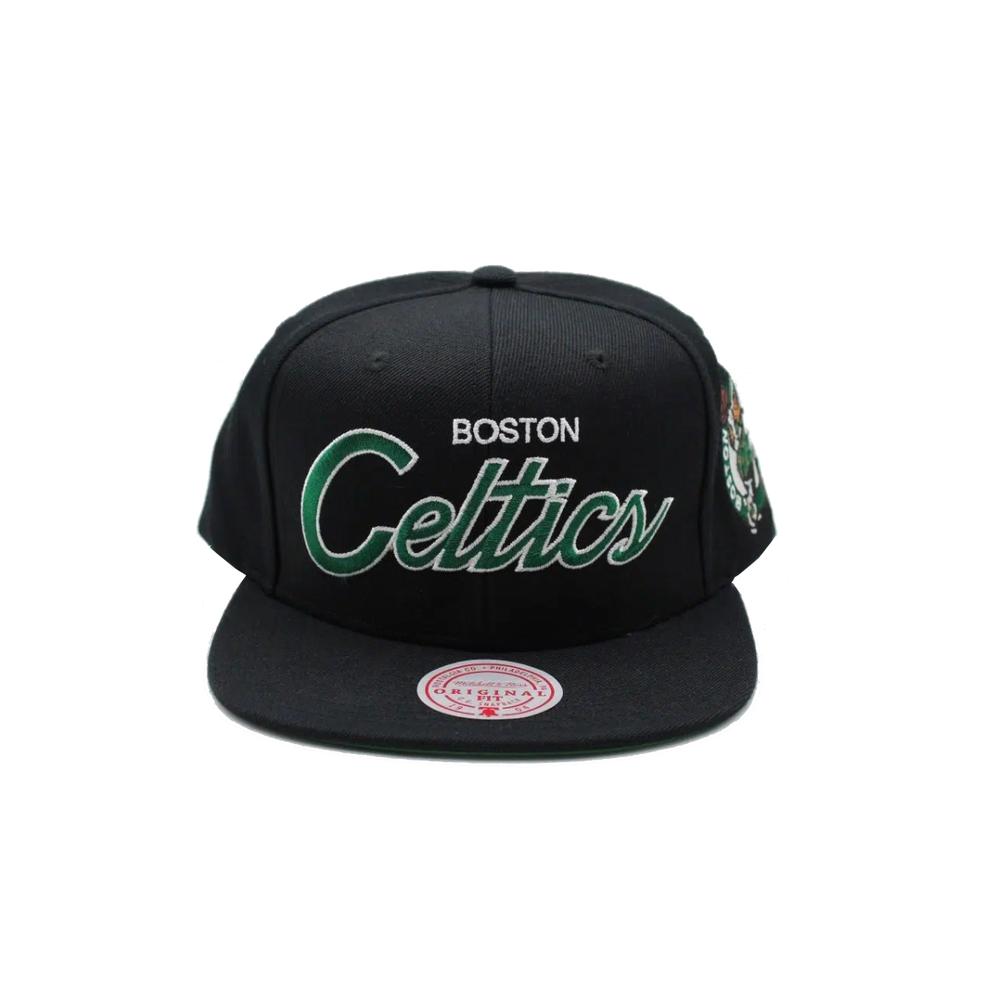 Foto 3 pulgar | Gorra Mitchell & Ness Boston Celtics Team Script 2.0 Nba Basquetbol Color Negro