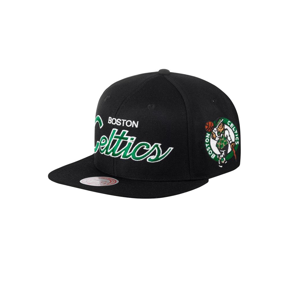 Foto 4 pulgar | Gorra Mitchell & Ness Boston Celtics Team Script 2.0 Nba Basquetbol Color Negro