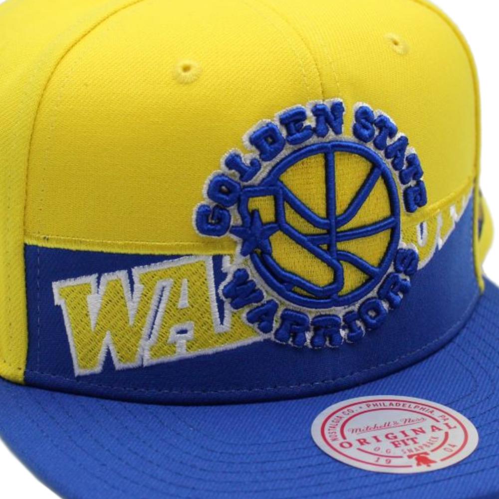 Foto 4 pulgar | Gorra Mitchell & Ness Golden State Warriors Hal N Half Basquetbol Nba Color Amarillo