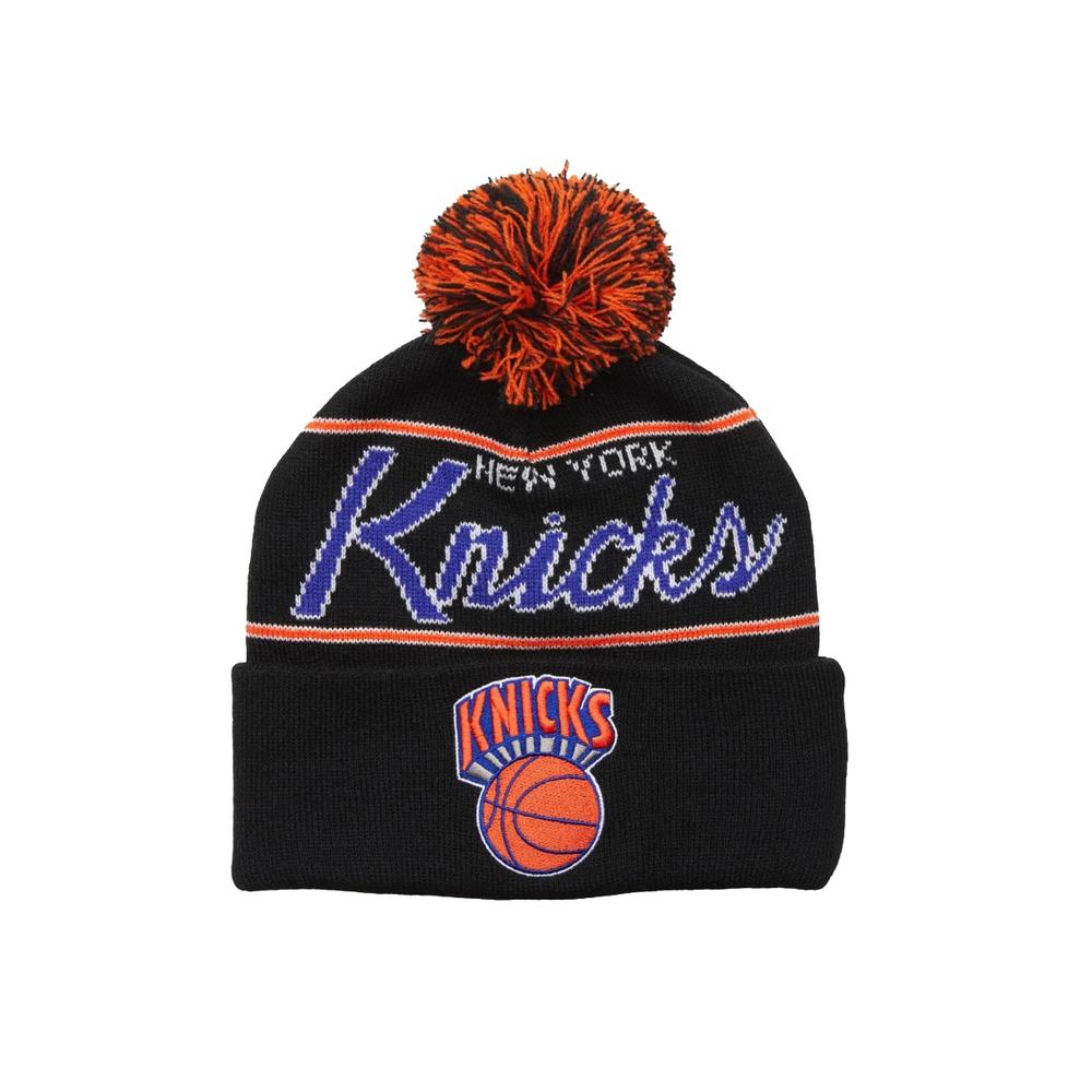 Foto 2 pulgar | Gorro Mitchell & Ness New York Knicks Script Pom Beanie Hwc Nba Color Negro