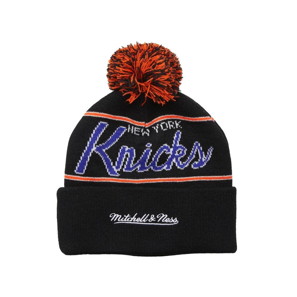 Foto 3 pulgar | Gorro Mitchell & Ness New York Knicks Script Pom Beanie Hwc Nba Color Negro