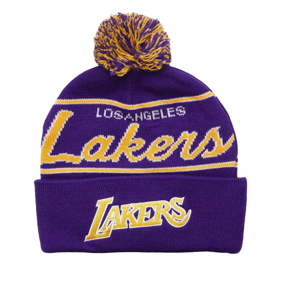 Foto 2 pulgar | Gorro Mitchell & Ness Los Ángeles Lakers Pompón Script HWC NBA Púrpura