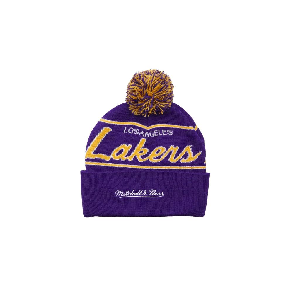 Foto 4 pulgar | Gorro Mitchell & Ness Los Ángeles Lakers Pompón Script HWC NBA Púrpura