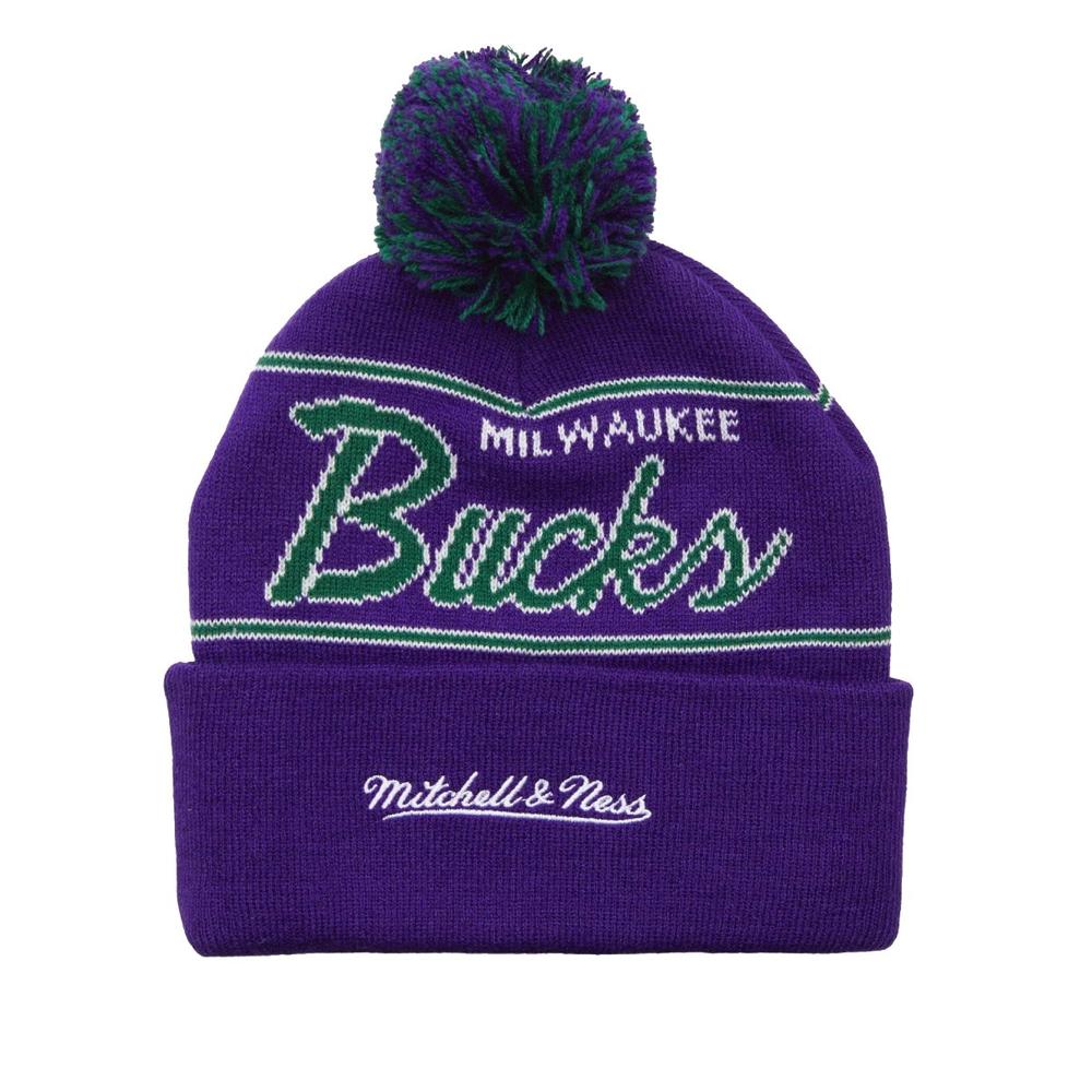 Foto 3 pulgar | Gorro Mitchell & Ness Milwaukee Bucks Pompón Script HWC NBA Púrpura