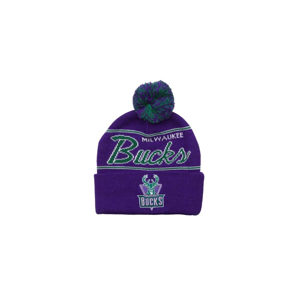 Foto 4 pulgar | Gorro Mitchell & Ness Milwaukee Bucks Pompón Script HWC NBA Púrpura