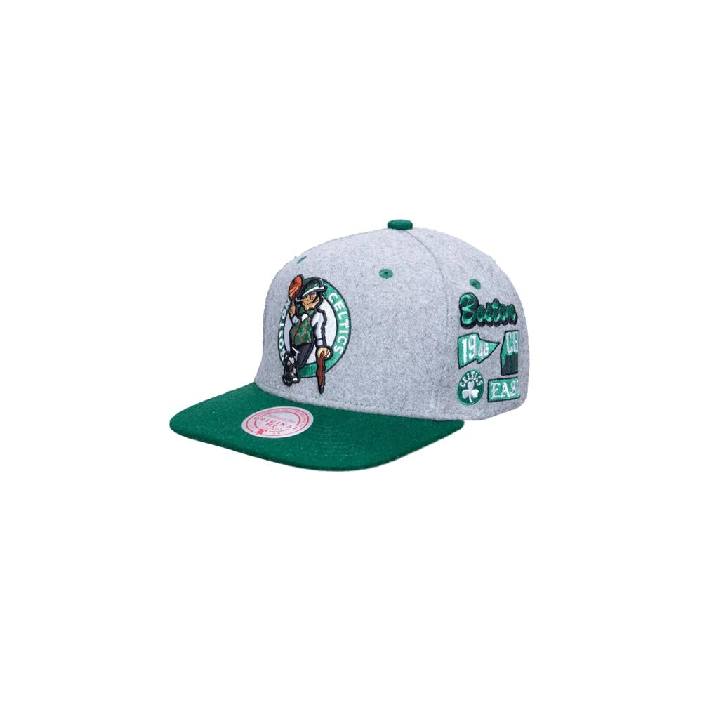 Foto 3 pulgar | Gorra Mitchell & Ness Celtics Melton Patch NBA Gris