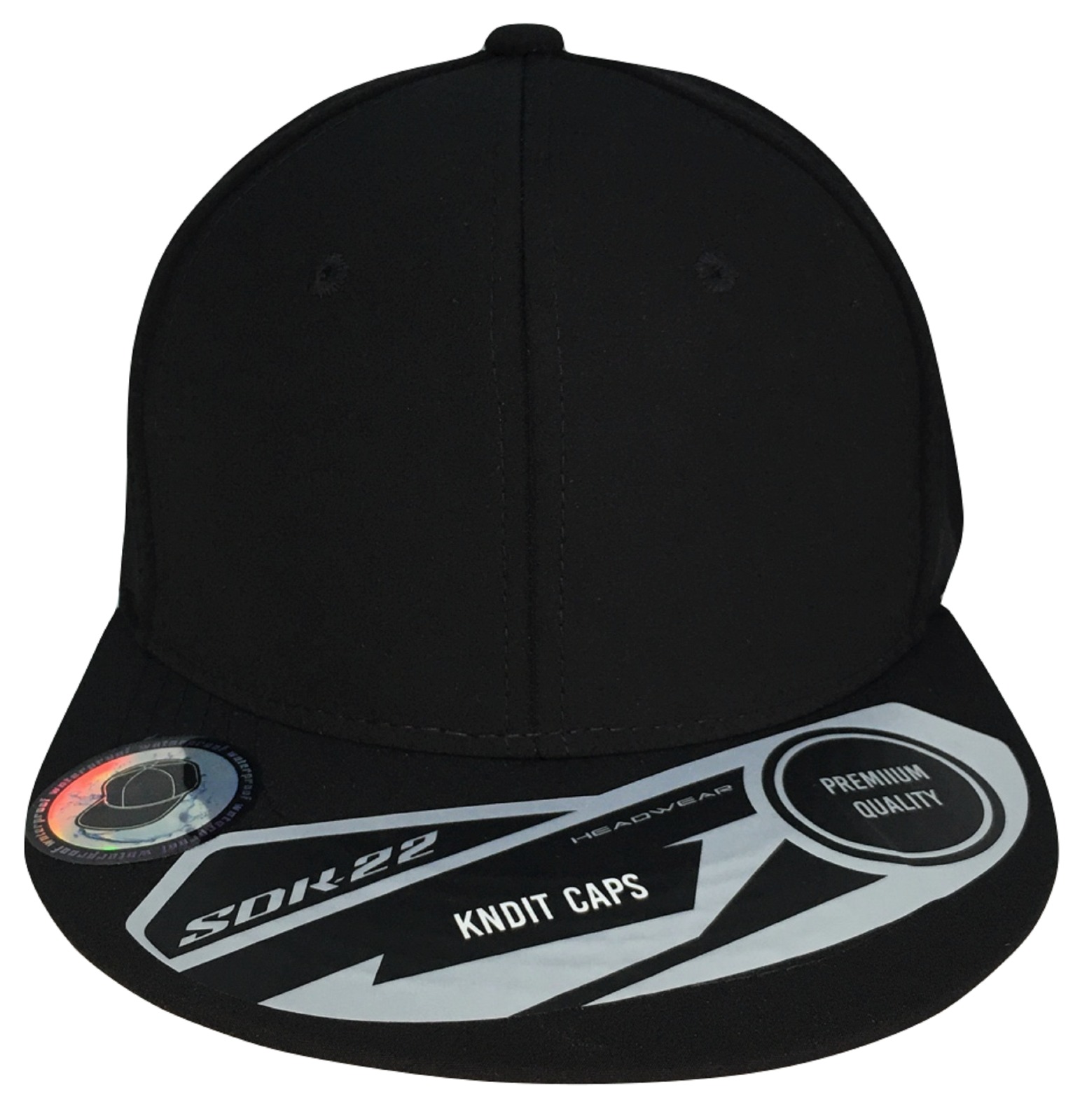 Gorra Plana Poliéster Cerrada 6 Gajos Negro